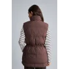 Defacto H3078AXBN530 Kahve Regular Fit Beli Bagcikli Kapüşonlu Şişme Yelek
