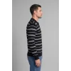 Defacto H8552AXNV64 Lacivert Standart Fit Polo Yaka Çizgili Triko Kazak