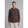 Defacto A8028AXBN336 Kahve %100 Pamuk Regular Fit Polo Yaka Oxford Basic Uzun Kollu Gömlek
