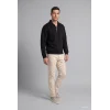 Defacto H1833AXBK81 Siyah Pamuklu Regular Fıt Polo Yaka Kalın Kumaş Sweatshirt