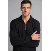 Defacto H1833AXBK81 Siyah Pamuklu Regular Fıt Polo Yaka Kalın Kumaş Sweatshirt