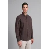 Defacto A8028AXBN336 Kahve %100 Pamuk Regular Fit Polo Yaka Oxford Basic Uzun Kollu Gömlek