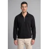 Defacto H1833AXBK81 Siyah Pamuklu Regular Fıt Polo Yaka Kalın Kumaş Sweatshirt