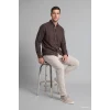 Defacto A8028AXBN336 Kahve %100 Pamuk Regular Fit Polo Yaka Oxford Basic Uzun Kollu Gömlek
