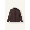 Defacto A8028AXBN336 Kahve %100 Pamuk Regular Fit Polo Yaka Oxford Basic Uzun Kollu Gömlek