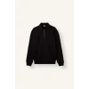 Defacto H1833AXBK81 Siyah Pamuklu Regular Fıt Polo Yaka Kalın Kumaş Sweatshirt