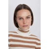 A2059 Slim Fit Çizgili Balıkçı Yaka Triko Kazak