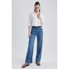 A3469 90s Wide Leg Yırtmaçlı Jean Pantolon