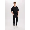 A4387 Jogger Slim Fit Dar Kesim Beli Bağcıklı Lastikli Paça Fermuar Cepli Eşofman Altı