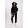 A4501 DeFactoFit Standart Fit Fermuarlı Yaka Baskılı Polar Sweatshirt