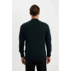 A5184 Standart Fit Normal Kesim Dik Yaka Fermuarlı Basic Düz Triko Kazak