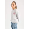 A5603 Disney Mickey & Minnie Oversize Fit Geniş Kalıp Bisiklet Yaka Sweatshirt