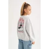 A5603 Disney Mickey & Minnie Oversize Fit Geniş Kalıp Bisiklet Yaka Sweatshirt