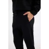 A6468 Jogger Standart Fit Basic Düz Beli Bağcıklı Lastikli Paça Cepli Eşofman Altı