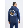 A7216 DeFactoFit NBA Golden State Warriors Standart Fit Kapüşonlu Kalın Kumaş Sweatshirt