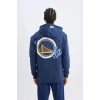 A7216 DeFactoFit NBA Golden State Warriors Standart Fit Kapüşonlu Kalın Kumaş Sweatshirt