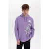 A7867 Rick and Morty Boxy Fit Kapüşonlu Sweatshirt