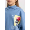 A8415 Oversize Geniş Kalıp Kapüşonlu İçi Yumuşak Tüylü Kalın Sweatshirt