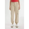 B0454 Coool Jogger Gabardin Kumaş Normal Bel Basic Düz Kargo Cepli Pantolon