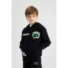 B3069 Erkek Çocuk Minecraft Kapüşonlu Sweatshirt
