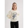 B4736 Disney Mickey Mouse & Friends Bisiklet Yaka Sweatshirt