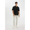 B4939 New Regular Fit Basic Düz Kısa Kollu Polo Tişört