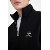 C6132 Comfort Regular Fit Rahat Kalıp Dik Yaka Yarım Fermuarlı Baskılı Sweatshirt