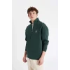 C6132 Comfort Regular Fit Rahat Kalıp Fermuarlı Dik Yaka Yazı Baskılı Sweatshirt