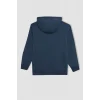 C7567 Lacivet Cepli Yazı Baskılı Kapüşonlu Kalın Okul Sweatshirt