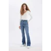 C7621 Slim Flare Normal Bel Yırtmaçlı Jean Pantolon