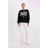 C7810 Loose Fit Baskılı Kalın Kumaş Sweatshirt