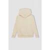 C8110 Basic Kapüşonlu Fermuarlı Cepli Ekru Okul Hırkası