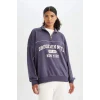 C8246 NBA Brooklyn Nets Yarım Fermuarlı Sweatshirt