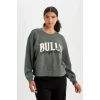 C8247 DeFactoFit NBA Chicago Bulls Bisiklet Yaka Sweatshirt