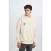 C9741 Rick and Morty Oversize Geniş Kalıp Bisiklet Yaka Sırt Baskılı Kalın Sweatshirt