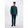 D0047 Regular Fit Polar Uzun Kollu Üst Desenli Uzun Alt Pijama Takımı
