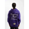 D0671 DeFactoFit NBA Los Angeles Lakers Oversize Geniş Kalıp Kapüşonlu Sırt Baskılı Sweatshirt