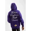 D0671 DeFactoFit NBA Los Angeles Lakers Oversize Geniş Kalıp Kapüşonlu Sırt Baskılı Sweatshirt
