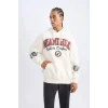 D0672 NBA Miami Heat Kapüşonlu Baskılı Sweatshirt