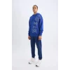 D0677 DeFactoFit NBA Miami Heat Oversize Geniş Kalıp Kapüşonlu Kalın Sweatshirt