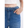 D1336 90s Wide Leg Yüksek Bel Geniş Paça Uzun Jean Yıkamalı Pantolon