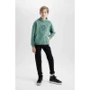 D1909 Oversize Fit Kapüşonlu Cepli Kalın Sweatshirt