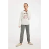 D2115 Pijama Takımı Ayı Baskılı Uzun Kollu Üst Uzun Alt
