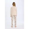 D2118 Uzun Kollu Baskılı Pijama Takımı