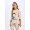 D2118 Uzun Kollu Baskılı Pijama Takımı