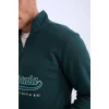 D2167 Relax Fit Dik Yaka Fermuarlı Baskılı Kalın Sweatshirt