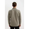 D2279 Regular Fit Polo Yaka Yarım Fermuarlı Basic Düz Sweatshirt