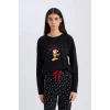 D2299 Fall in Love Garfield Yılbaşı Temalı Uzun Kollu Üst Esnek Belli Alt Pijama Takımı