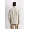 D2348 Relax Fit Dik Yaka Fermuarlı Polar Sweatshirt