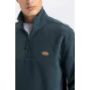 D2348 Relax Fit Dik Yaka Fermuarlı Polar Sweatshirt